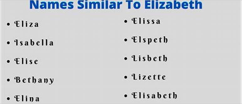 Elizabeth similar names